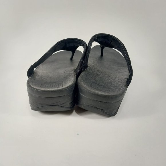 Fitflop Black Sandals Womens 8 Electra Thong Flip Flop Slip On Suede Casual. - Picture 8 of 11